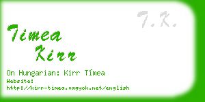 timea kirr business card